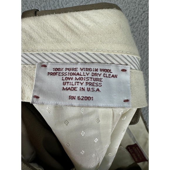 JB Britches Dress Pants Mens 38x31 Brown Wool Pleated Cuffed Trousers Made USA - Picture 7 of 8